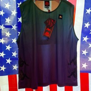 NWT KAPPA KALCIO BOYRAN 10 tank top t shirt tee summer green violet graphic L